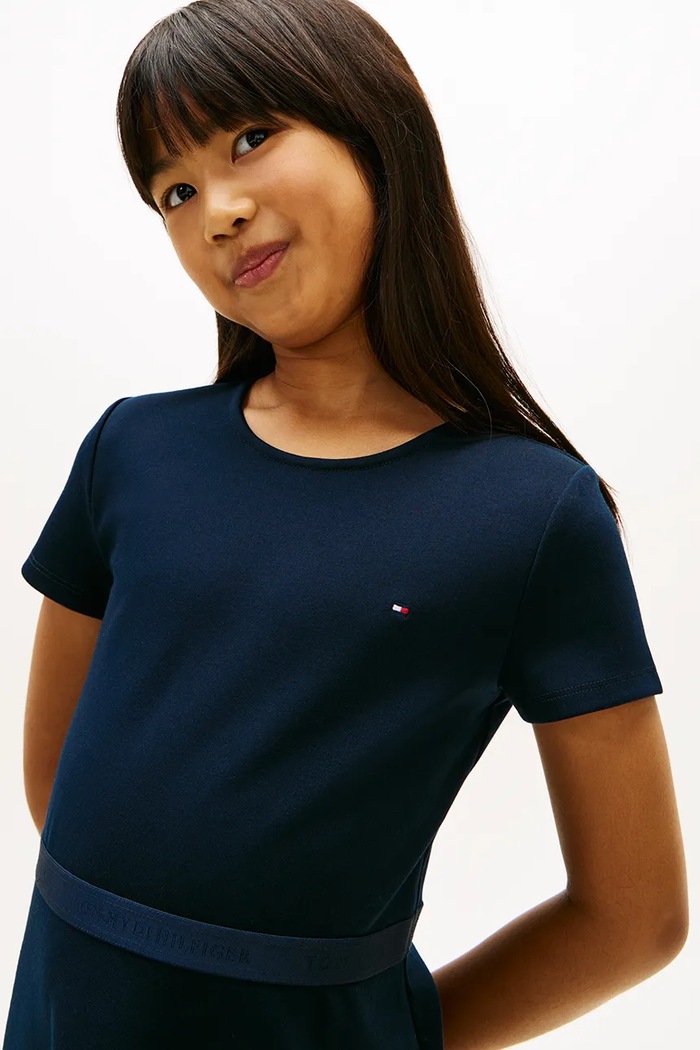 Tommy Hilfiger rochie de vară cu modal KG0KG09149.128.176.PPY2 bleumarin