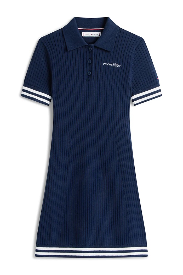 Tommy Hilfiger sukienka sportowa bawełniana KG0KG09308.128.176.PPY2 granatowy SS26