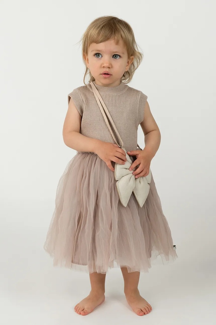 Donsje sukienka z wełną dziecięca Xewa Dress rozkloszowany fioletowy 4114500.98.128