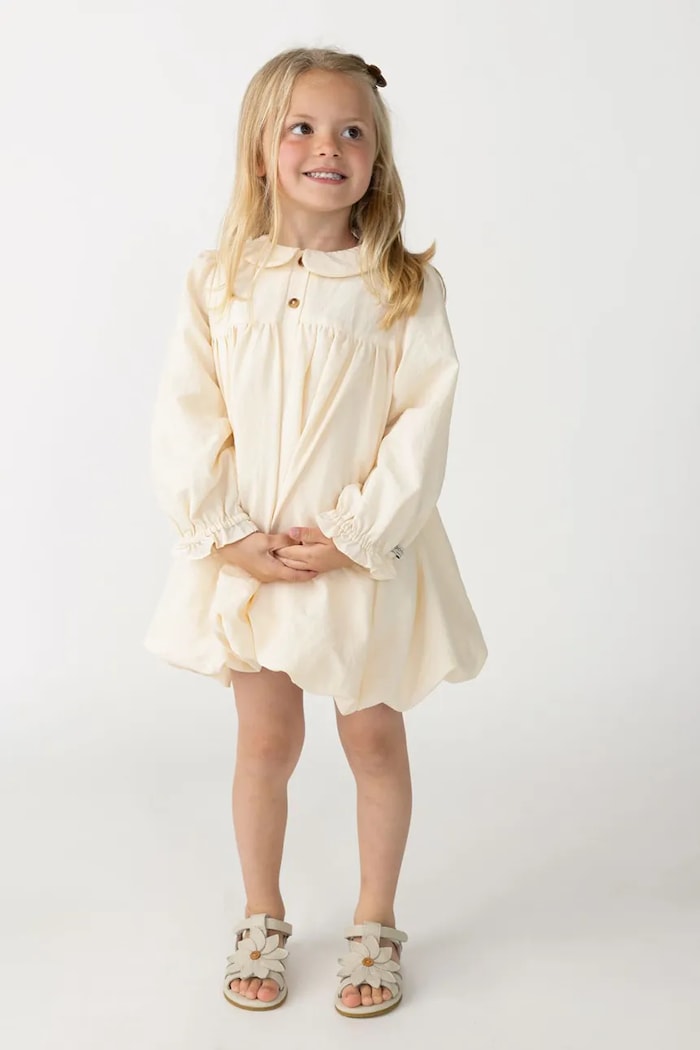 Donsje sukienka bawełniana dziecięca Nyari Dress bawełna beżowy 4115200
