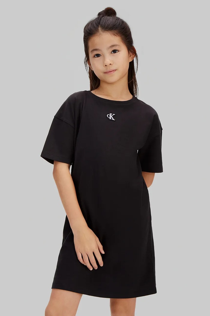 Calvin Klein Jeans rochie sport din bumbac negru LVCKSJH05G.128.176.PPY2