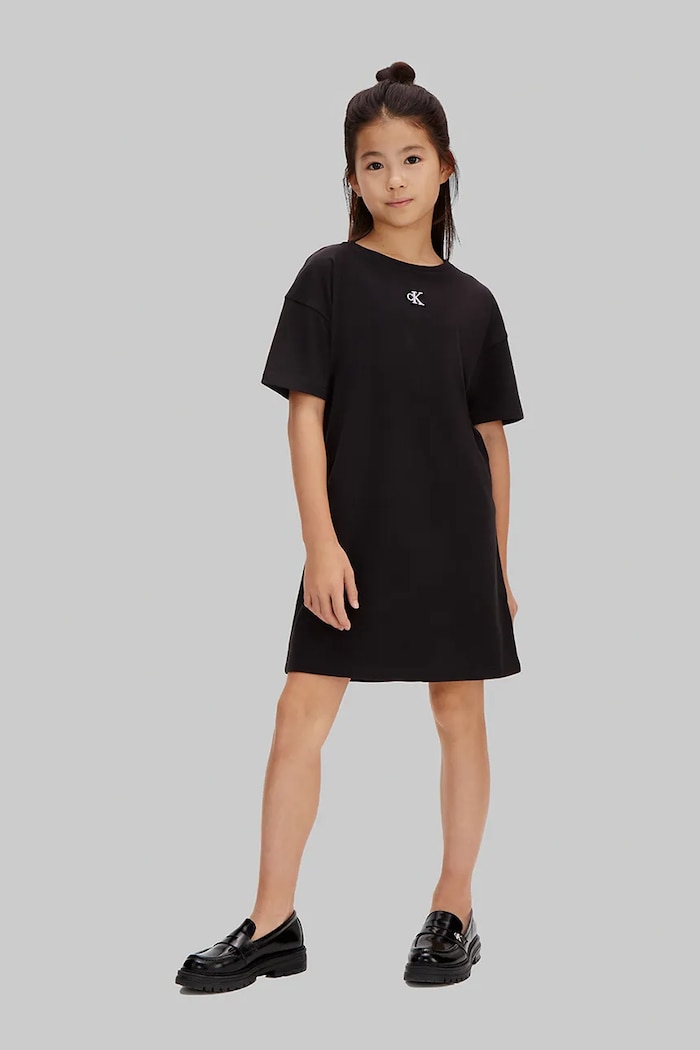 Fete Calvin Klein Jeans rochie sport din bumbac LVCKSJH05G.128.176.PPY2 negru