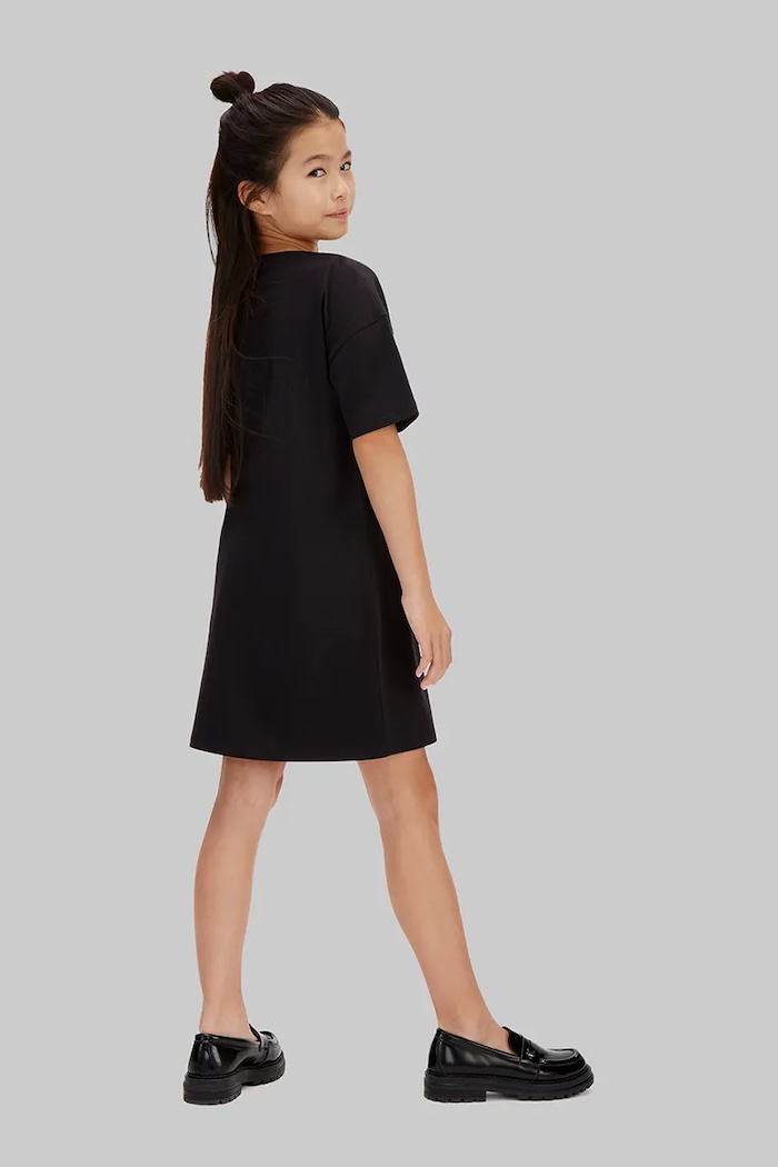 Calvin Klein Jeans rochie sport din bumbac negru LVCKSJH05G.128.176.PPY2