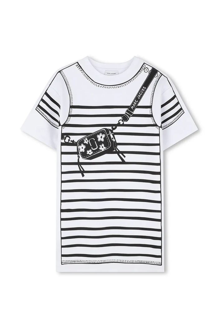 Dievčenské bavlnené šaty Marc Jacobs W60715.102.108 biela SS26
