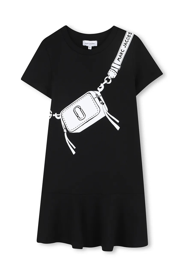 Dievčenské bavlnené šaty Marc Jacobs bavlna čierna W60711.156