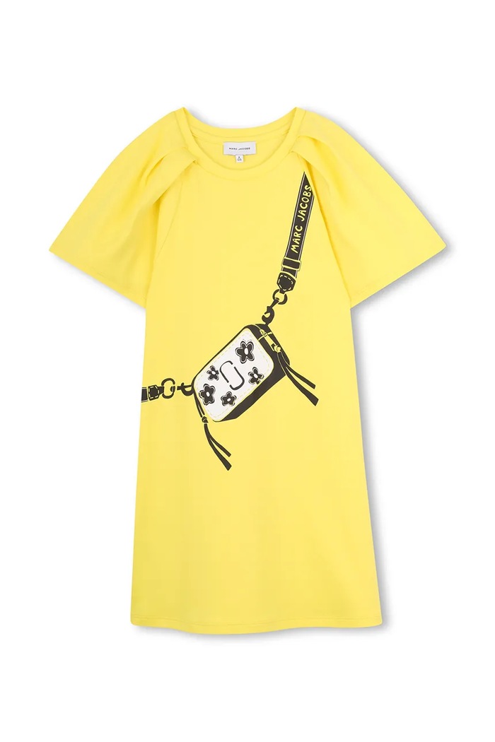 Dievčenské bavlnené šaty Marc Jacobs W60717.114.150 žltá SS26