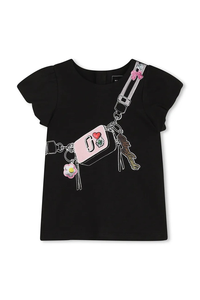Dievčenské bavlnené šaty Marc Jacobs bavlna čierna W60809.86.94