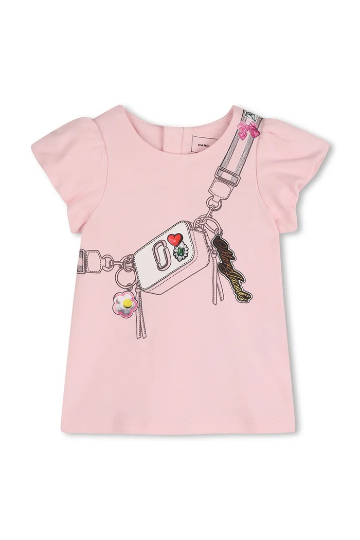 Detské bavlnené šaty Marc Jacobs bavlna ružová W60809.60.81