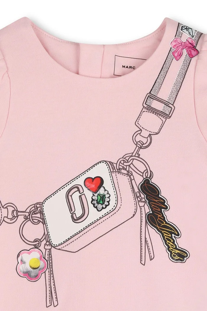 Dievča Detské bavlnené šaty Marc Jacobs W60809.60.81 ružová