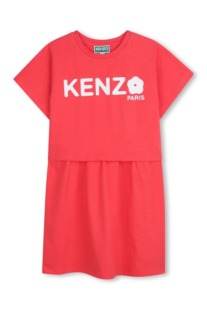Kenzo Kids sukienka bawełniana dziecięca bawełna czerwony K61662.114.150