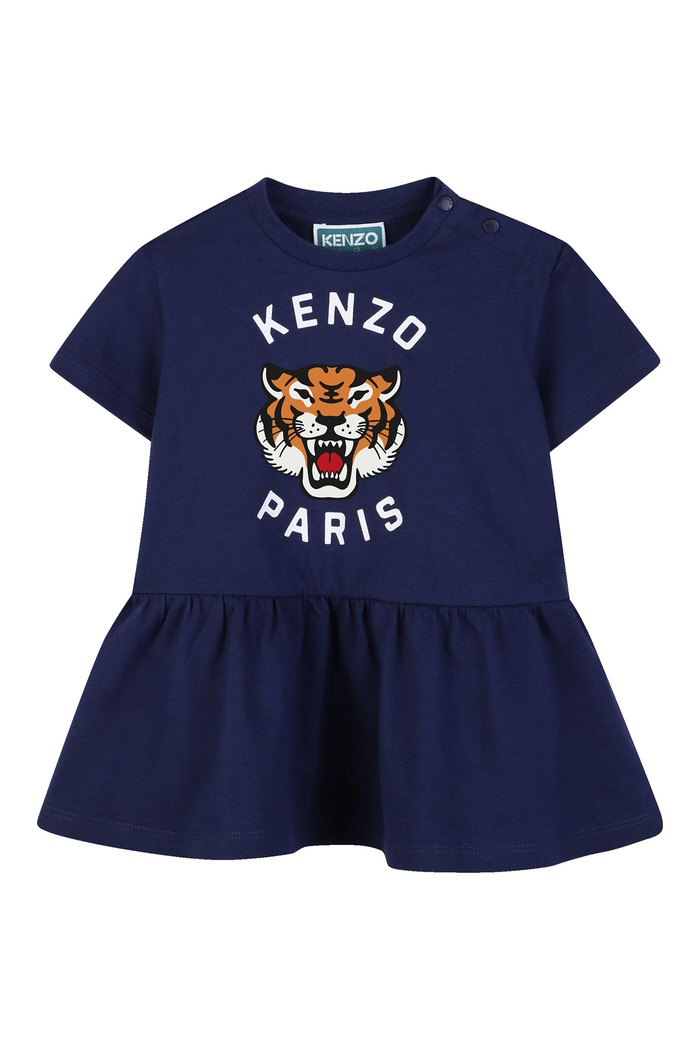 Detské bavlnené šaty Kenzo Kids bavlna tmavomodrá K61813.74.81