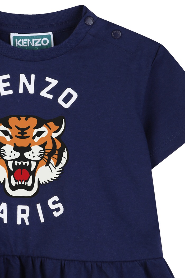 Dievča Detské bavlnené šaty Kenzo Kids K61813.74.81 tmavomodrá