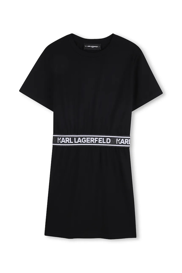Karl Lagerfeld sukienka bawełniana dziecięca bawełna czarny Z31152.114.150