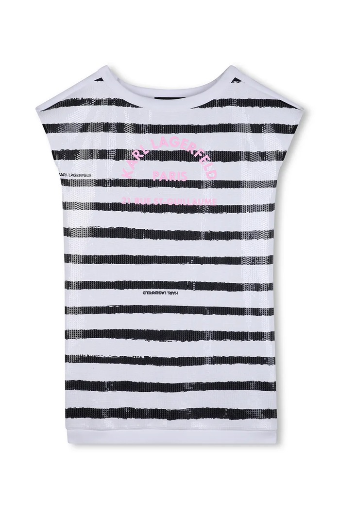 Dievčenské šaty Karl Lagerfeld Z31149.156.162 biela SS26