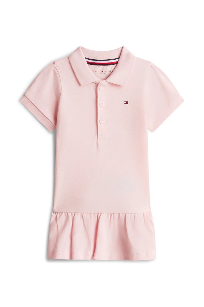 Tommy Hilfiger sukienka letnia bawełniana różowy KN0KN02356.PPY2