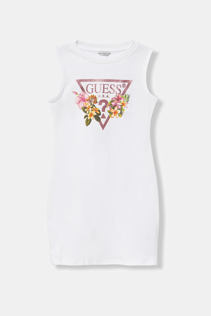 Guess sukienka letnia bawełniana biały J4RK38.KA6W4.PPY2.M
