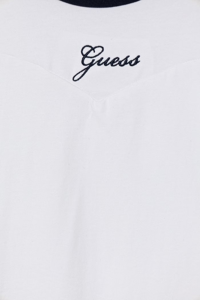 Dievča Guess letné šaty bavlnené s elastanom J6GK03.J1314.PPY2.M biela