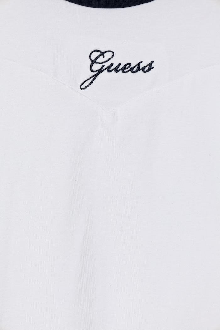 Dievča Guess letné šaty bavlnené s elastanom J6GK03.J1314.PPY2.M biela