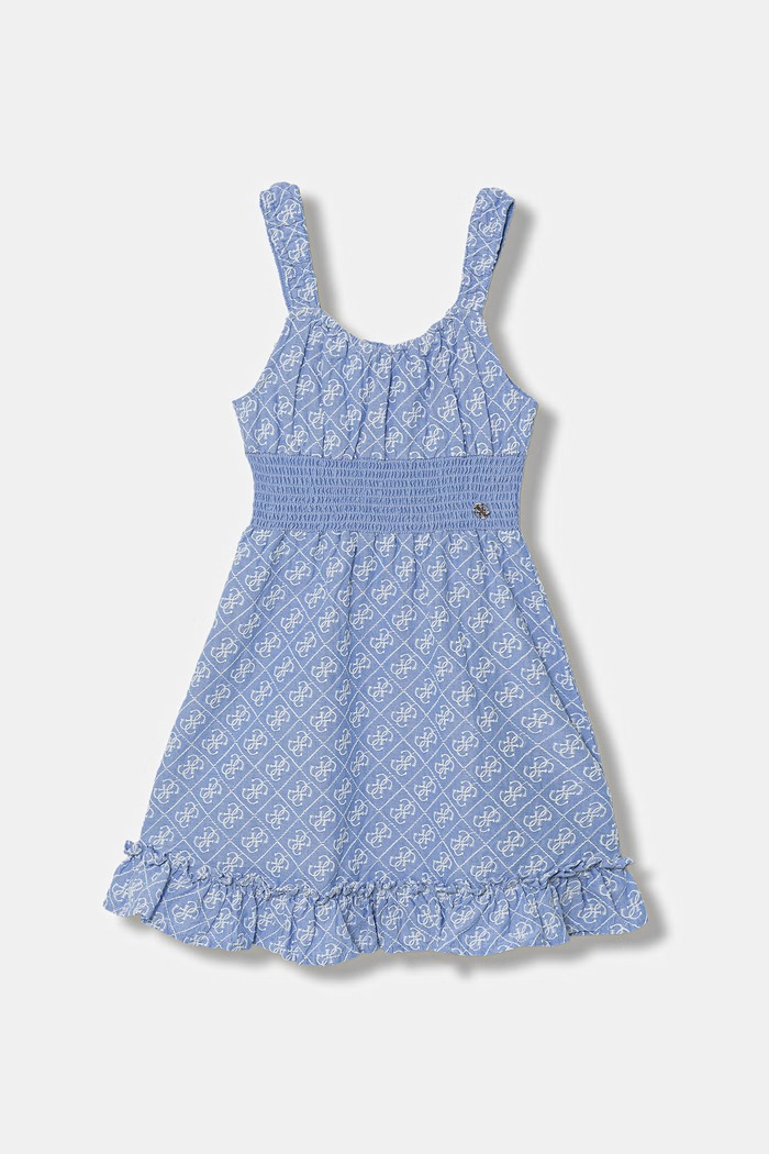 Guess letné šaty bavlnené J6GK22.WR300.PPY2.M modrá SS26