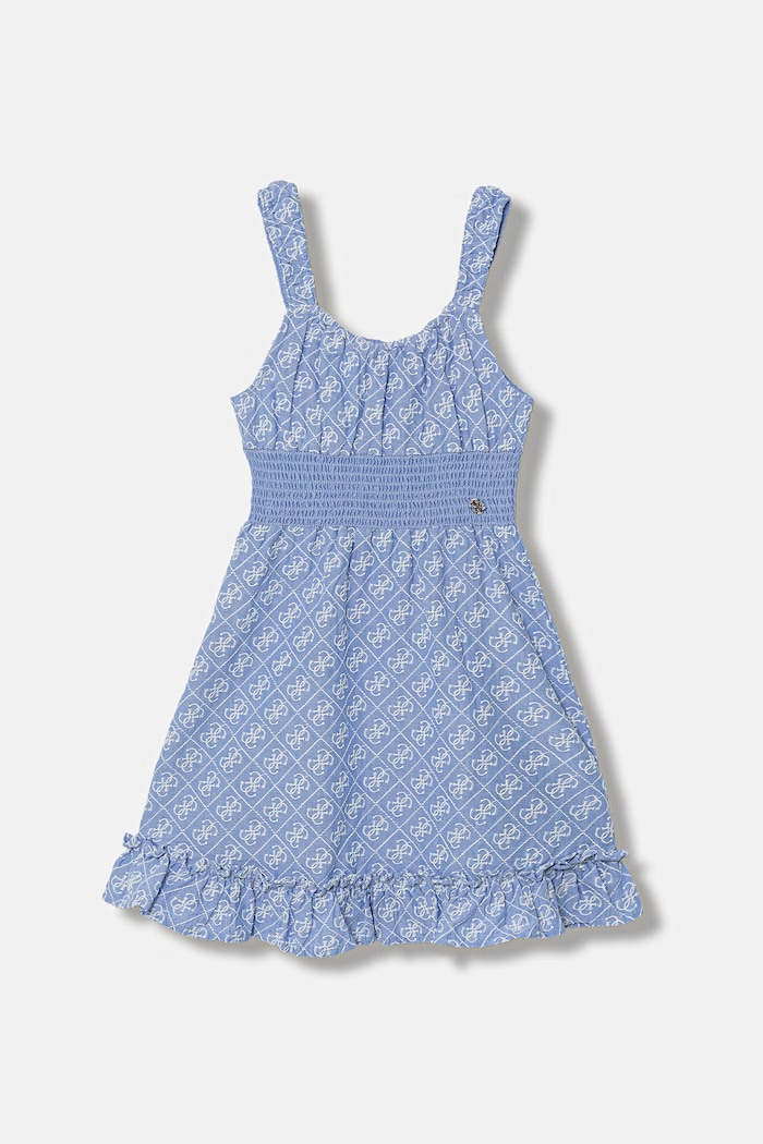 Guess letné šaty bavlnené J6GK22.WR300.PPY2.M modrá SS26