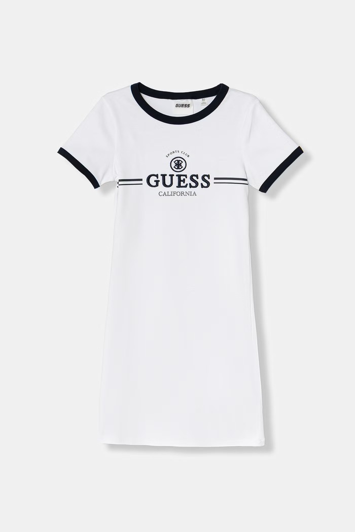 Guess Rochie cu amestec de bumbac alb J6GK26.KCQX1.PPY2.M