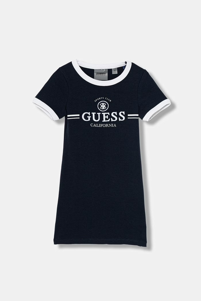 Guess Rochie cu amestec de bumbac bleumarin J6GK26.KCQX1.PPY2.M
