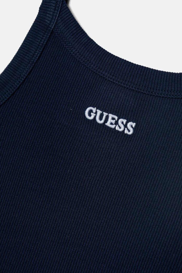 Dievča Guess šaty z viskózy J6GK28.K8RT2.PPY2.M tmavomodrá
