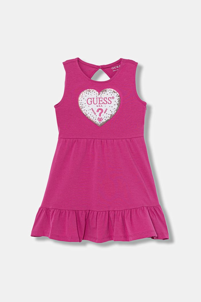 Guess obleka bombažna z elastanom roza K6GK12.K6YW4.PPY2.M