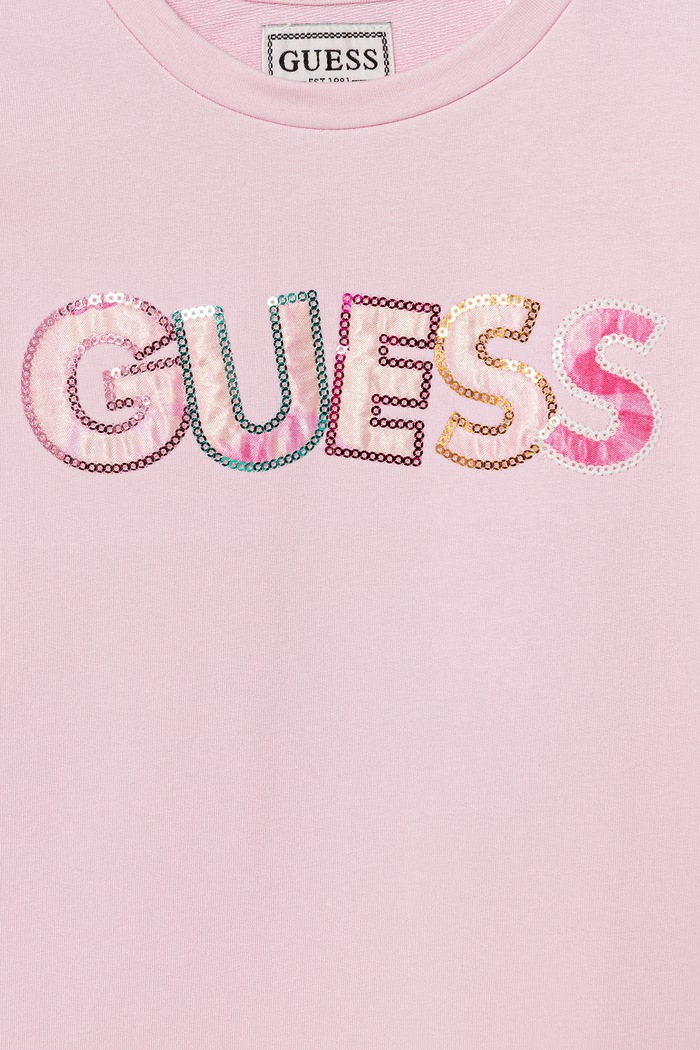 Deklice Guess obleka bombažna z elastanom K6GK10.KAE24.PPY2.M roza