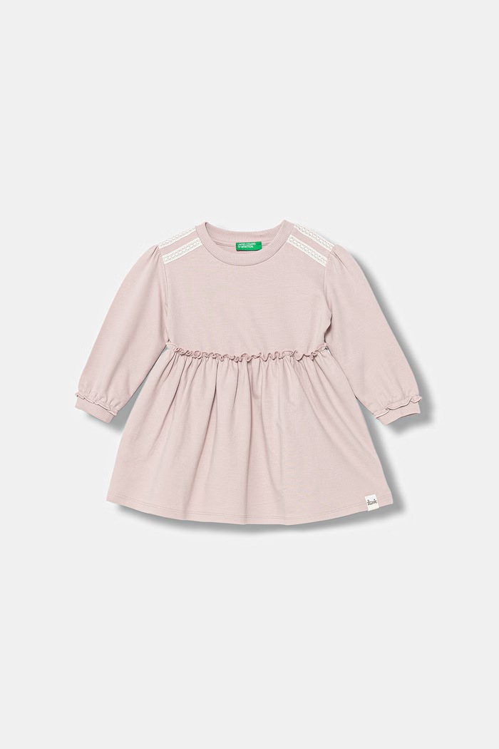 United Colors of Benetton rozšírené bavlnené šaty ružová 3F9VGV011.P.Stagionale