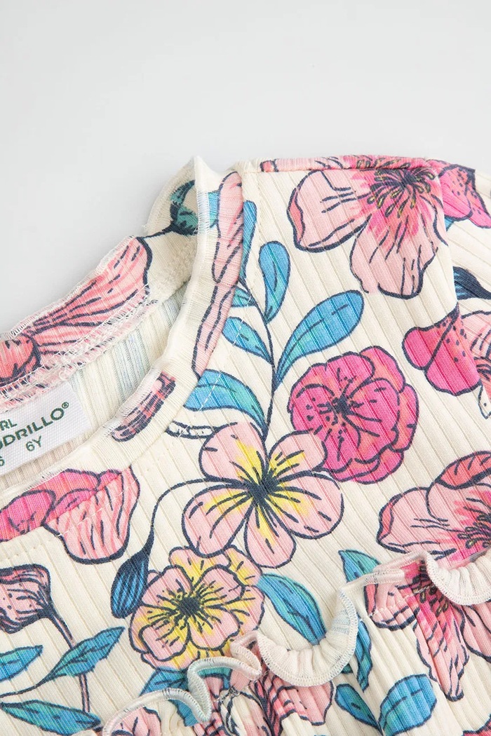 Dievča Coccodrillo šaty babydoll s bavlnou WC6129102FGK viacfarebná