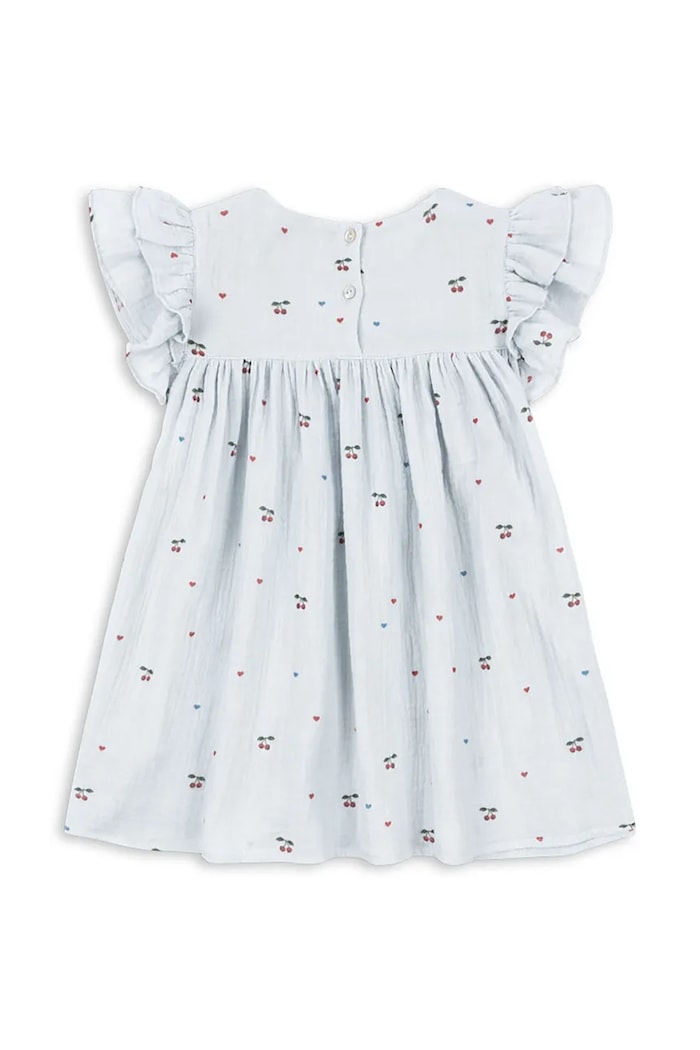 Dievča Konges Sløjd šaty bavlnené COCO DRESS GOTS KS105322.PPY2 modrá