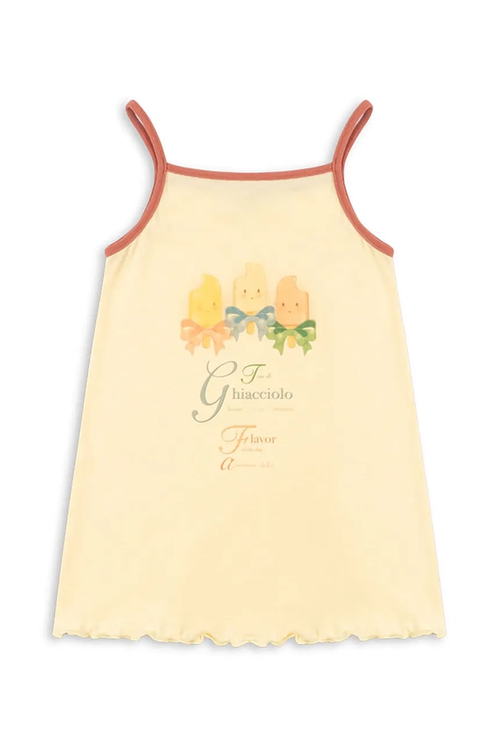 Konges Sløjd šaty bavlnené ERA STRAP DRESS OCS KS105358.PPY2 žltá SS26