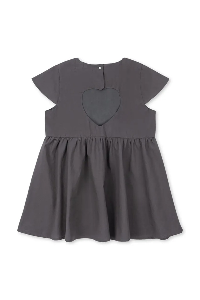 Dievča Konges Sløjd šaty bavlnené HEARLY DRESS GOTS KS105411.PPY2 sivá