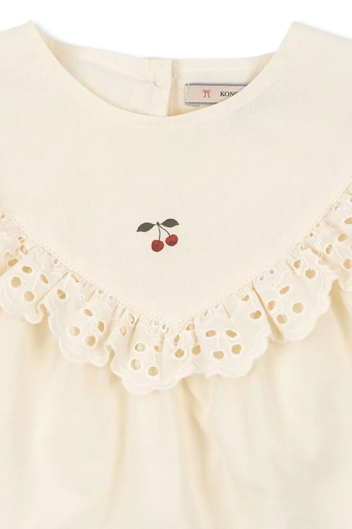 Konges Sløjd sukienka rozkloszowana bawełniana POSEY DRESS beżowy KS105525.PPY2