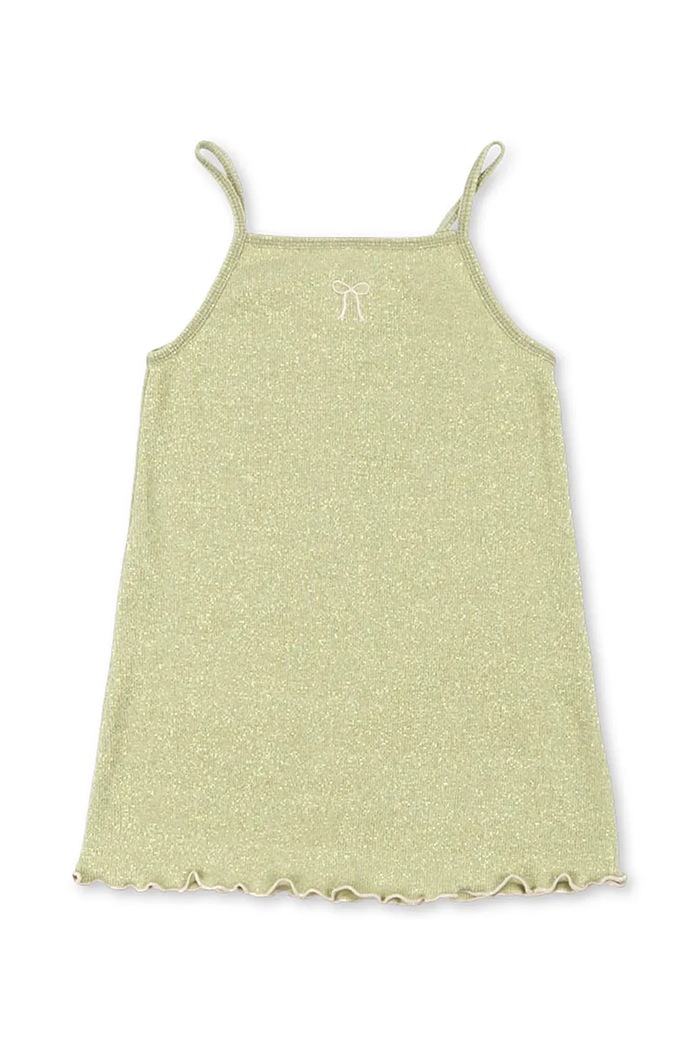 Konges Sløjd šaty s bavlnou ROLI STRAP DRESS OCS zelená KS105532.PPY2