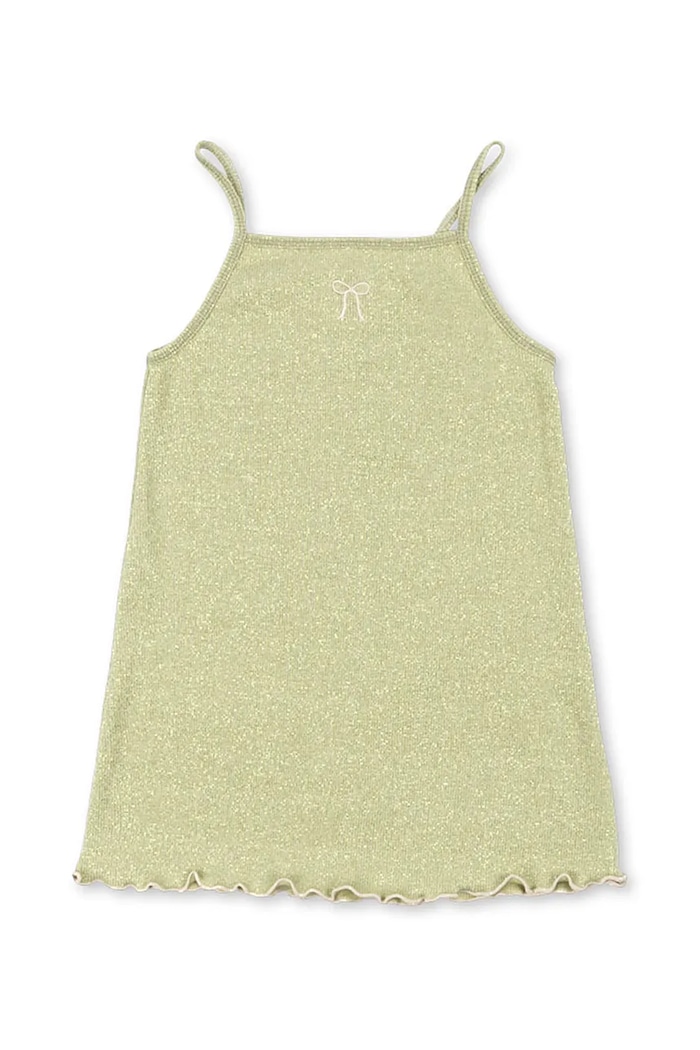 Konges Sløjd šaty s bavlnou ROLI STRAP DRESS OCS zelená KS105532.PPY2