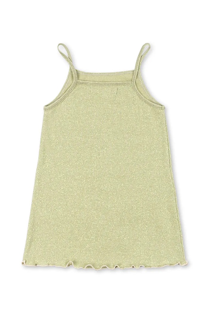 Konges Sløjd šaty s bavlnou ROLI STRAP DRESS OCS KS105532.PPY2 zelená SS26