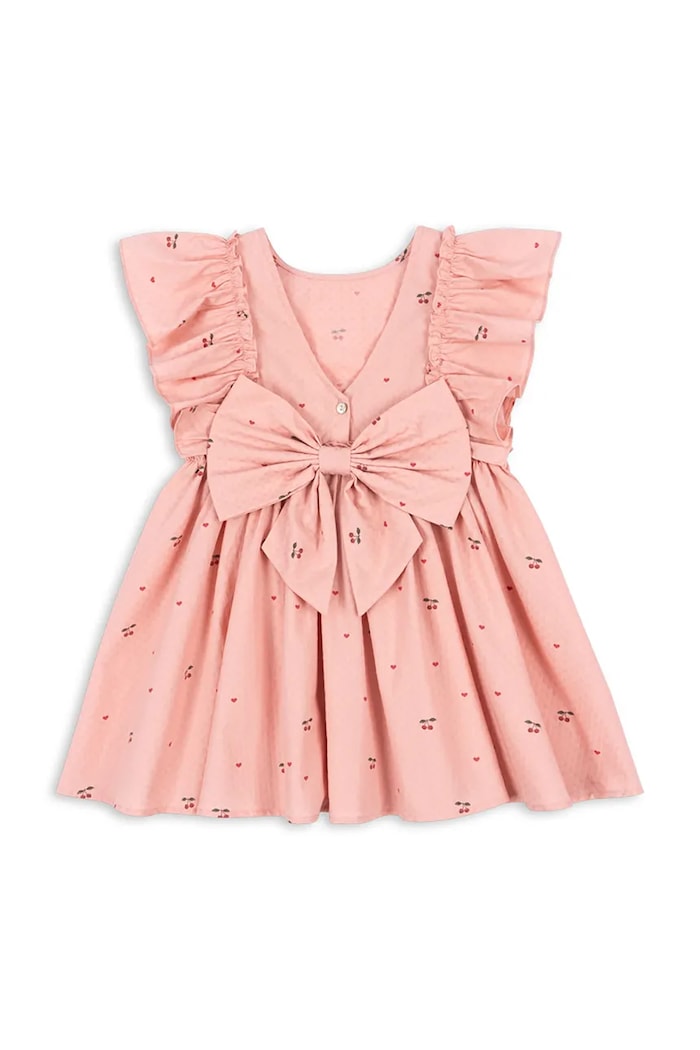 Dziewczynka Konges Sløjd sukienka bawełniana EVIA FRILL DRESS GOTS KS105660.PPY2 różowy