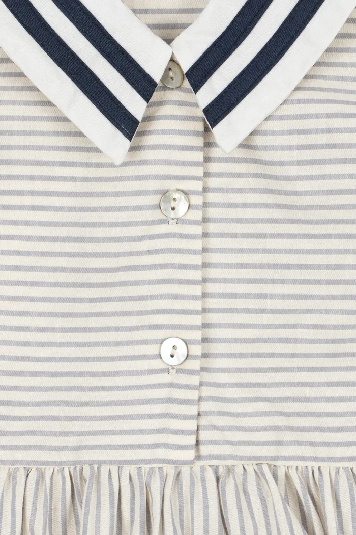 Konges Sløjd kiszélesedő ruha pamut ALLIE SAILOR DRESS GOTS KS105253.PPY2 fehér
