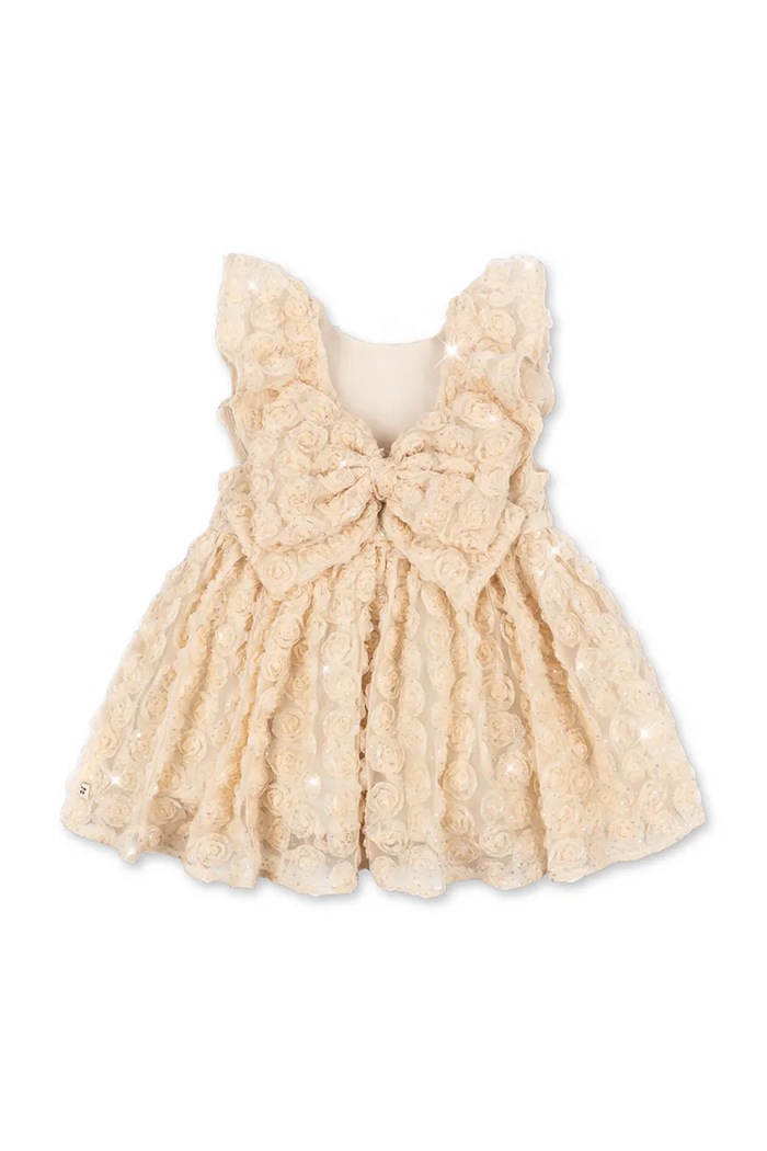 Dievča Konges Sløjd šaty ALLY DRESS KS105258.PPY2 béžová