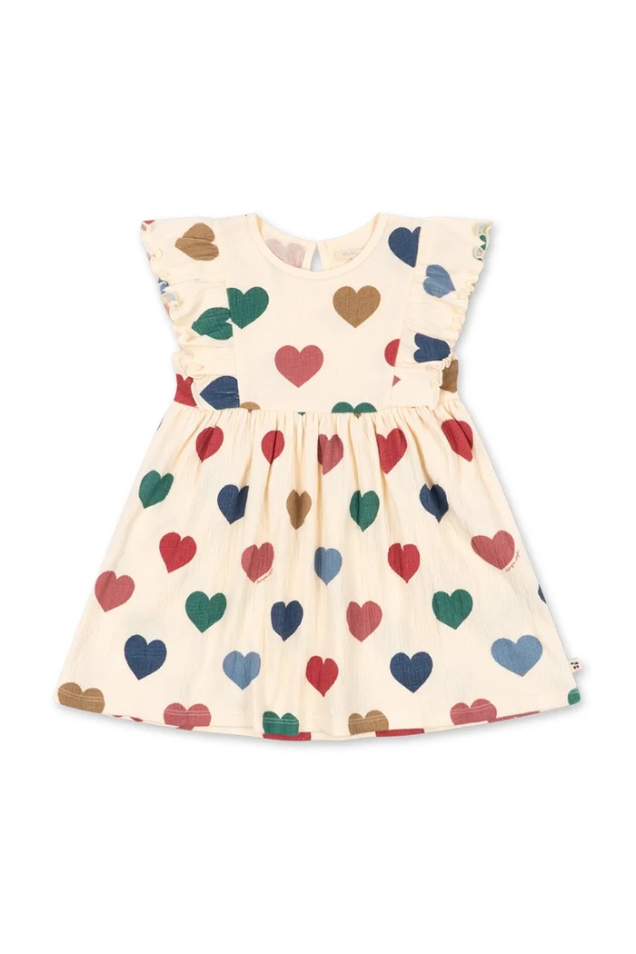 Konges Sløjd šaty s bavlnou CHLEO DRESS GOTS béžová KS105312.PPY2