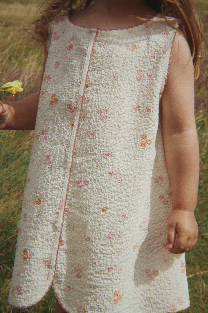 Konges Sløjd sukienka letnia z bawełny ELIN DRESS GOTS KS105336.PPY2 beżowy