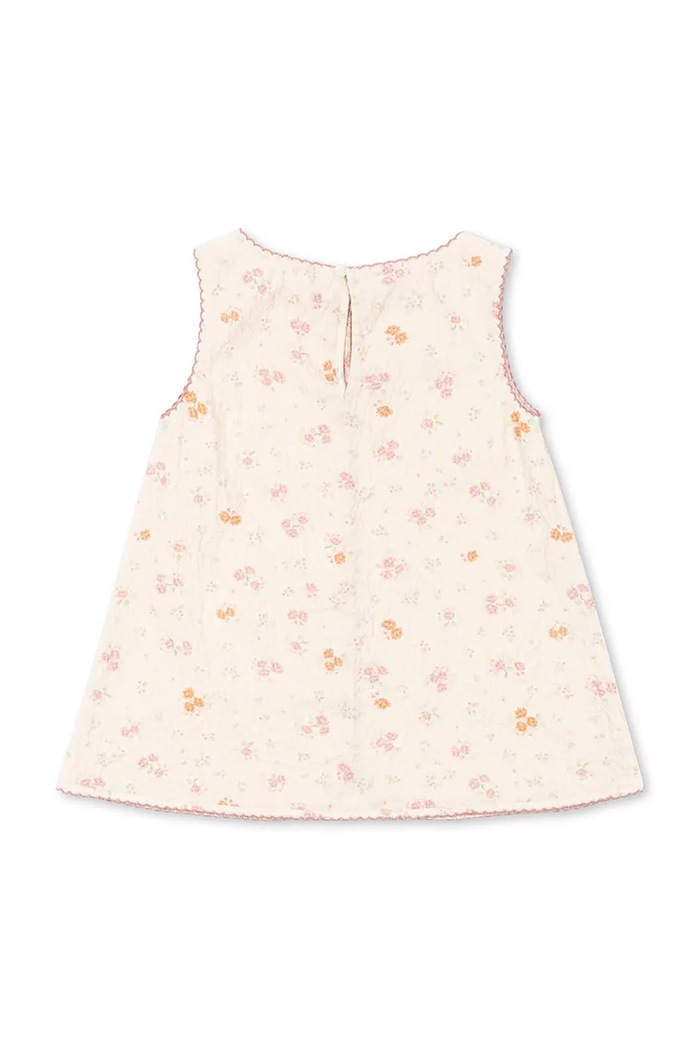 Dziewczynka Konges Sløjd sukienka letnia z bawełny ELIN DRESS GOTS KS105336.PPY2 beżowy