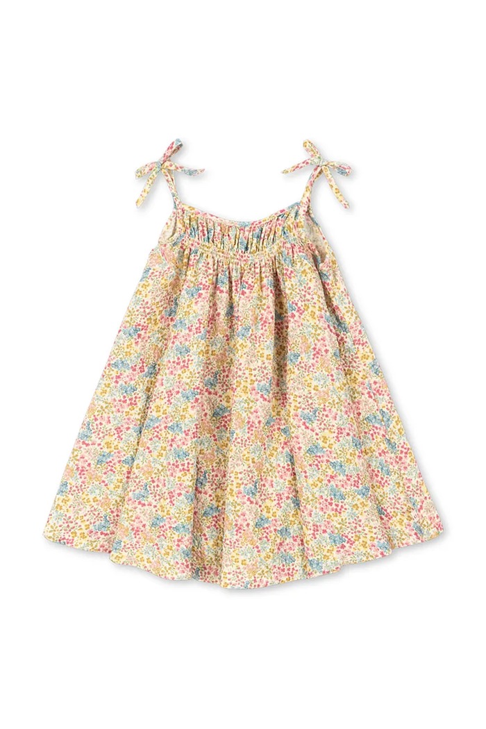 Konges Sløjd sukienka letnia z bawełną VIVIAN STRAP DRESS GOTS beżowy KS105582.PPY2