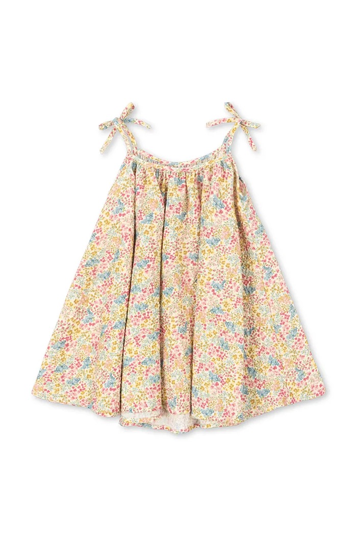 Konges Sløjd sukienka letnia z bawełną VIVIAN STRAP DRESS GOTS KS105582.PPY2 beżowy SS26
