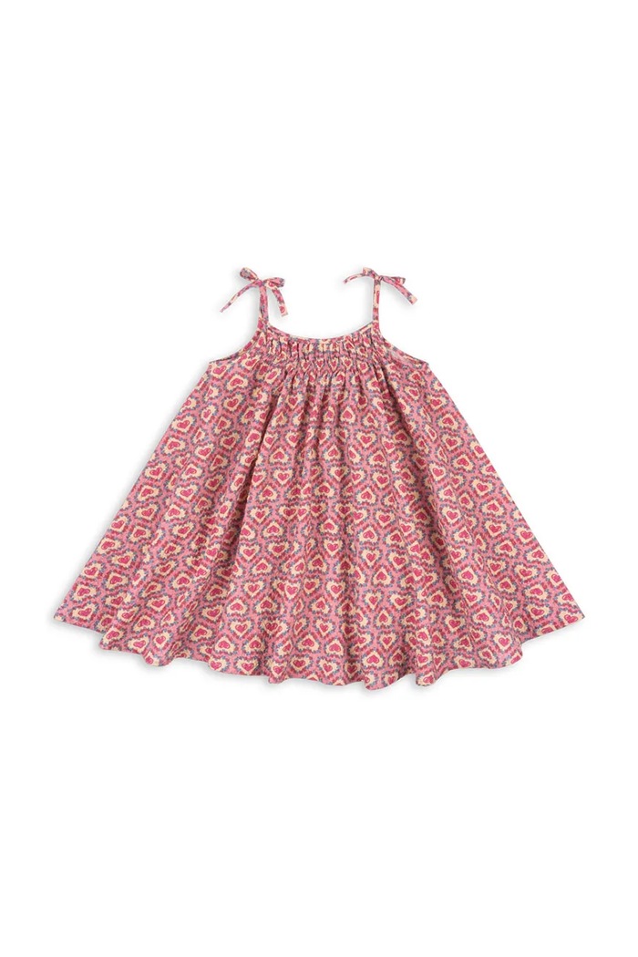 Konges Sløjd sukienka letnia z bawełną VIVIAN STRAP DRESS GOTS różowy KS105582.PPY2