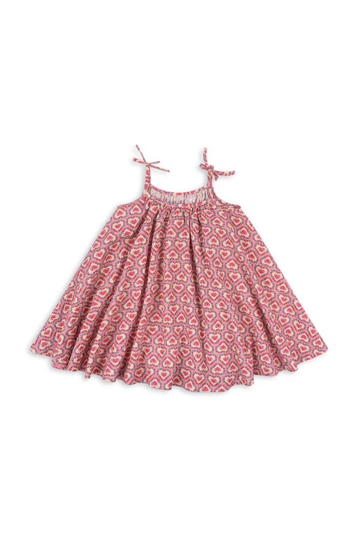 Konges Sløjd sukienka letnia z bawełną VIVIAN STRAP DRESS GOTS KS105582.PPY2 różowy SS26