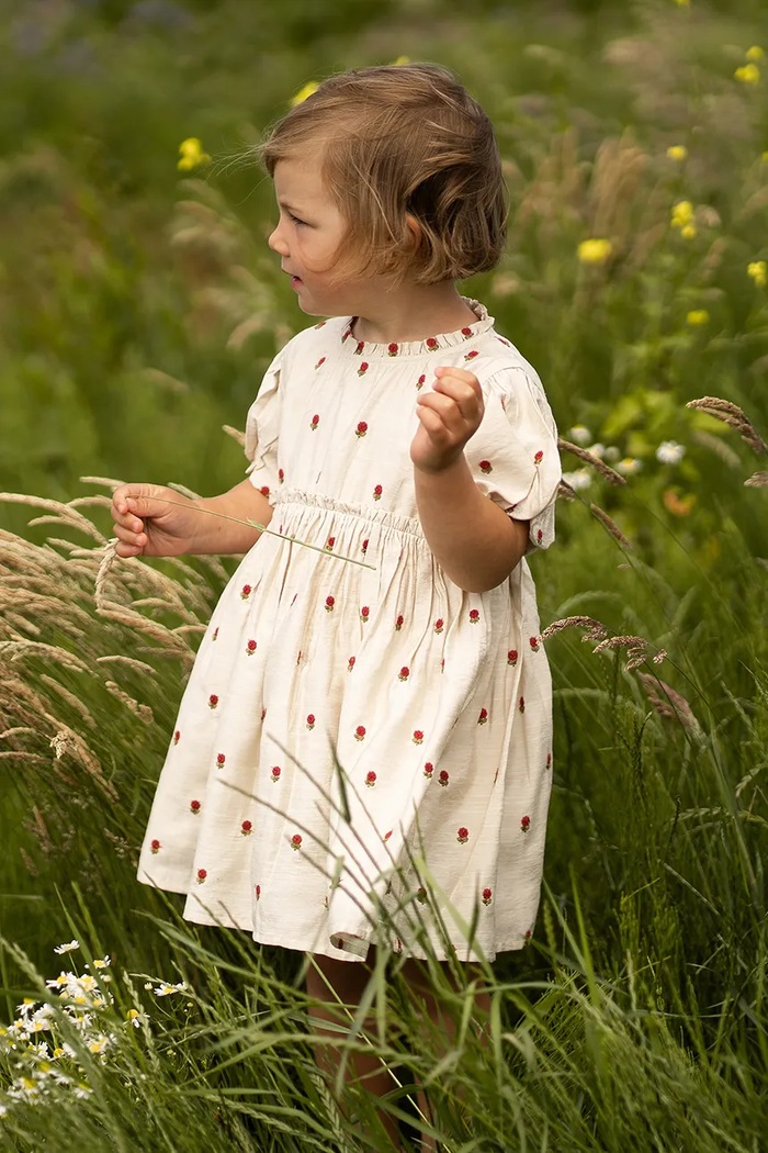 Donsje лятна рокля Camilla Dress Red Roses бежов 4112901.98.128