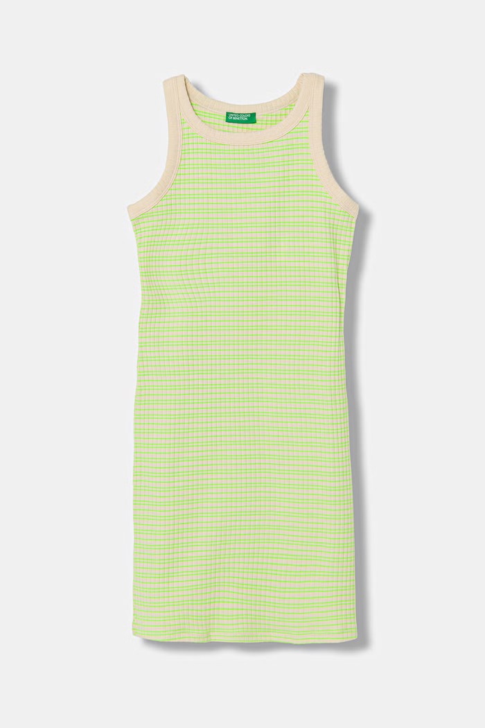 United Colors of Benetton šaty s bavlnou žltá 38DBCV019.G.seasonal
